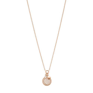 Fossil Halskette Für Frauen Klassiker, Gesamtlänge: 460mm + 50mm Verlängerung Kette/Anhänger: 14mm X 16mm Rose Gold Edelstahl Halskette, JF03265791 im Sale